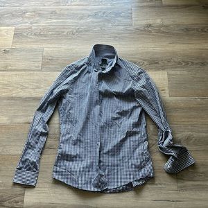 H&M Black and White Checkered Dress Shirt